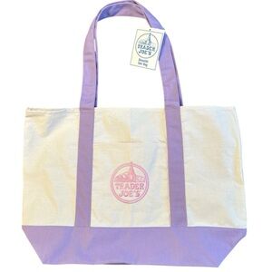 Cream and Lavender Tote Bag